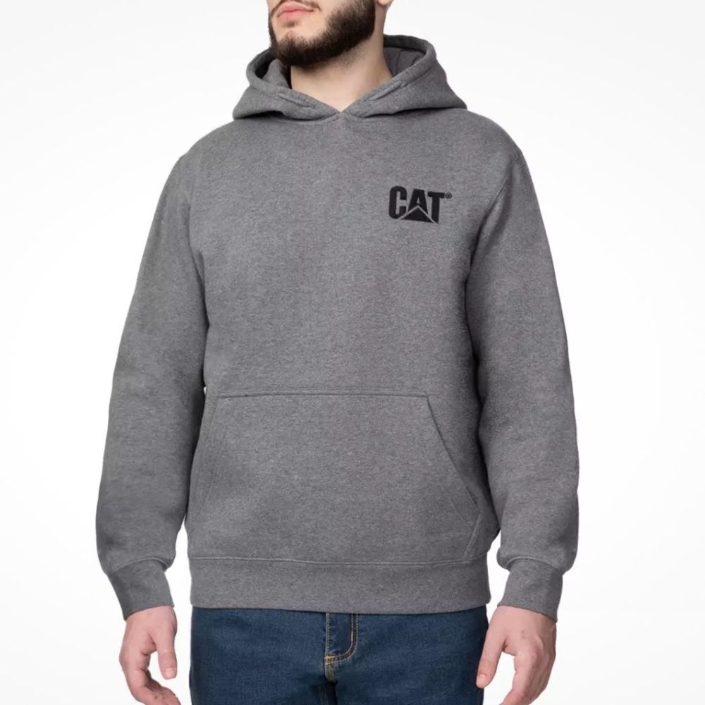 CAT Men’s Sweatshirt Kangaroo Pocket Adjustable Hood, Grey, size, Medium, NWT